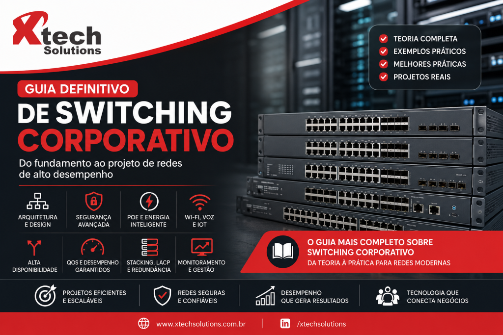 Guia Definitivo de Switching Corporativo: Arquitetura, VLANs, Layer 2, Layer 3, PoE e Dimensionamento