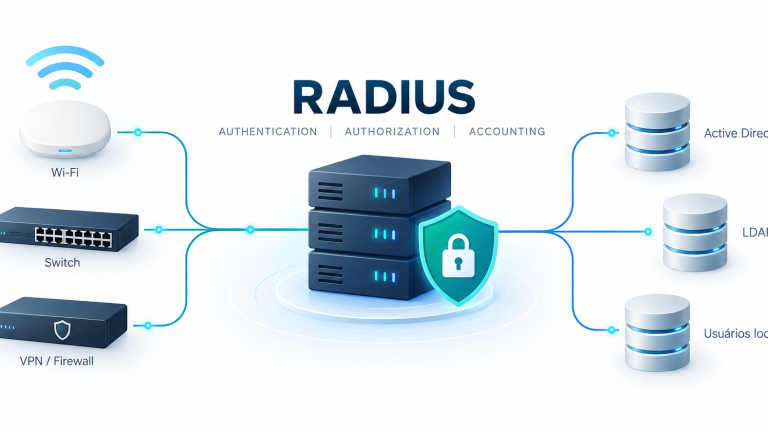 Diagrama de Autenticação servidor RADIUS Segura